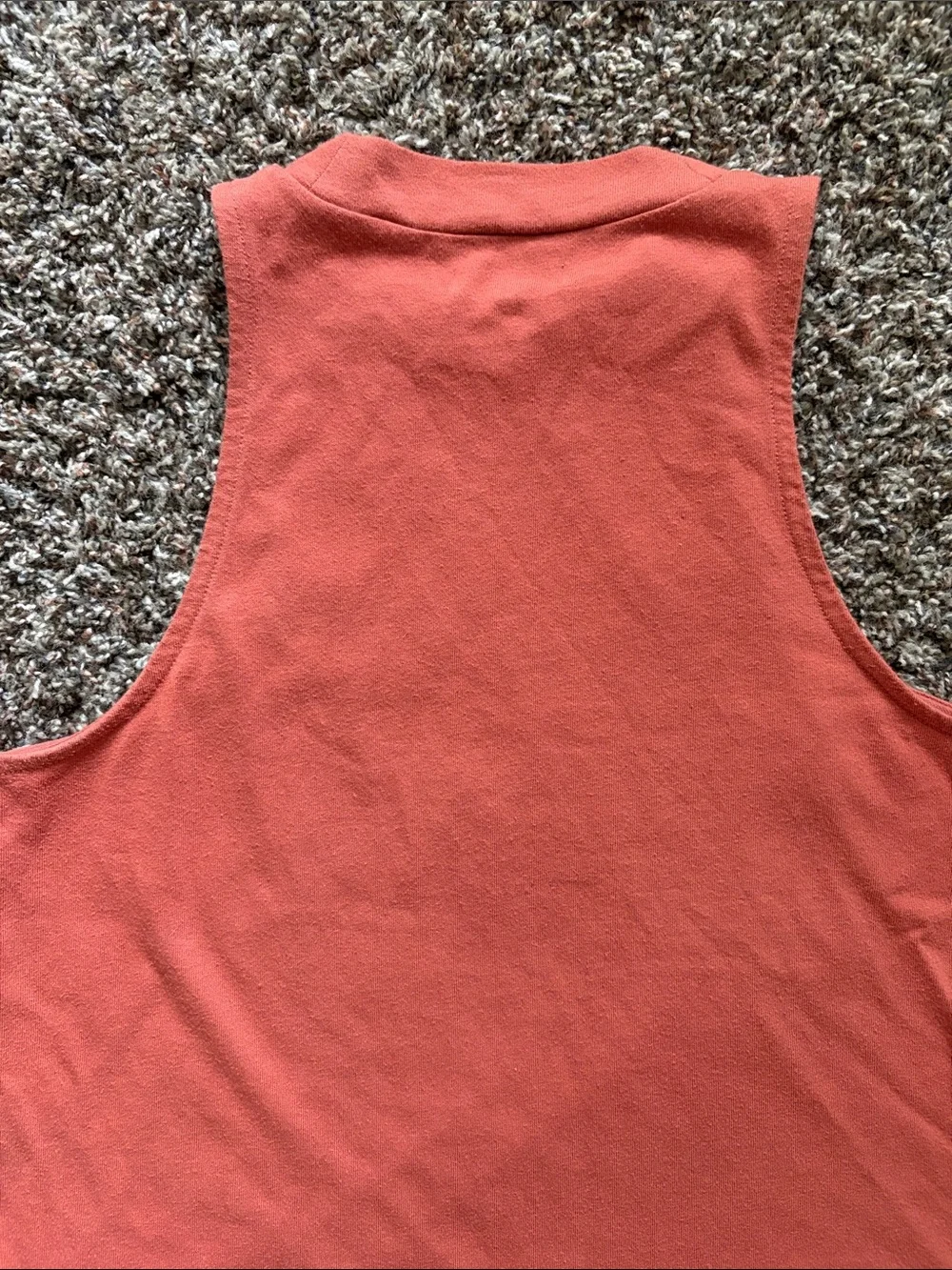 Madewell Sleeveless Crewneck Halter Tank in Burnt Coral Orange, Size Medium